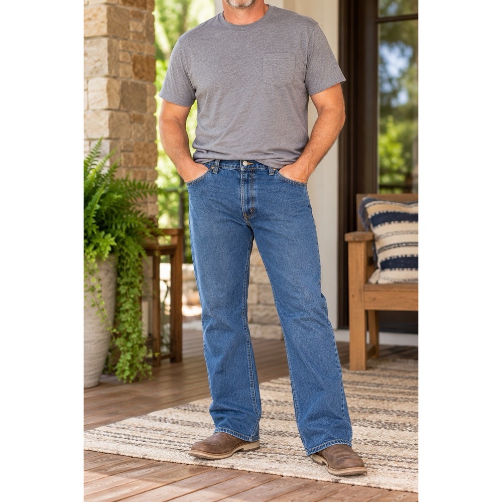 Levi's 517 Bootcut Jeans Mens 42x32 Blue Denim 100% Cotton Made in Mexico